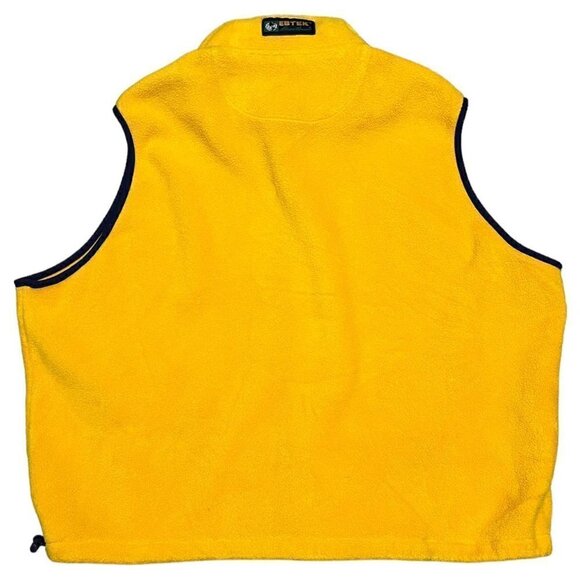 Eddie Bauer EBTEK Vintage Y2K FLEECE Bright Yellow Outdoor Vest - XL - Picture 5 of 6